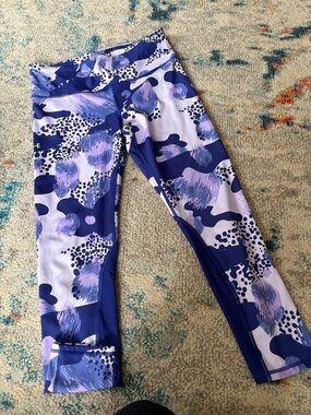 Under Armour Girls Blue and Purple Abstract Print Leggings